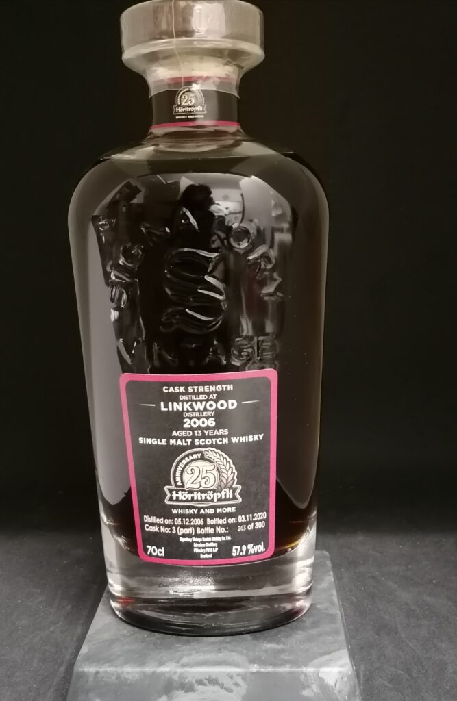Linkwood Whisky 13 Years Sherry Cask 25 Jahre Höritröpfli