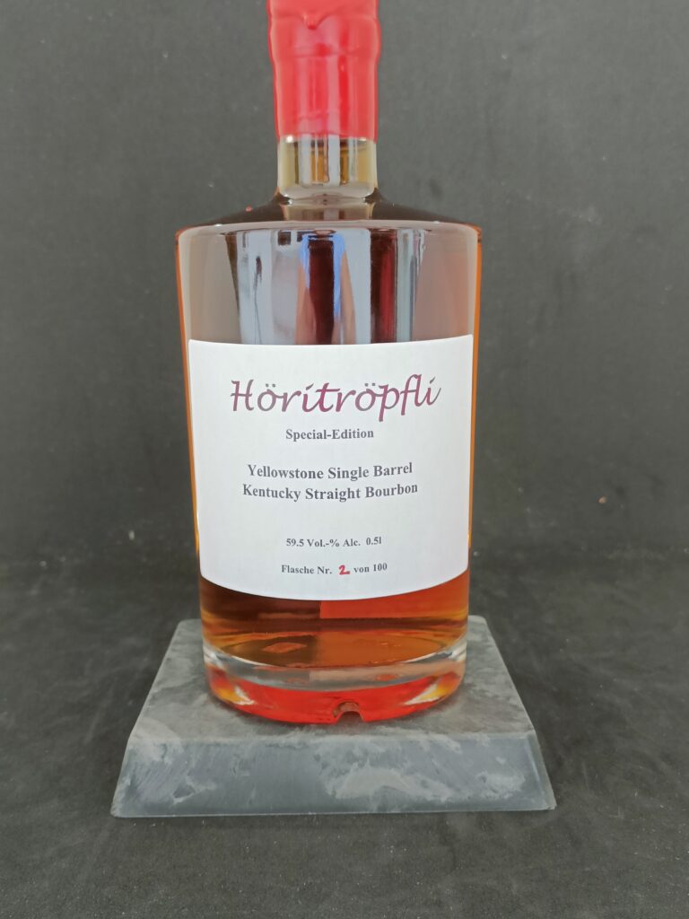 Höritröpfli Fassabfüllung rarität Yellow Stone Single Barrel Kentucky Staight Bourbon 59.5 Vol% 0.5l